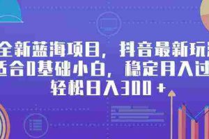 （9242期）全新蓝海项目，抖音最新玩法，适合0基础小白，稳定月入过万，轻松日入300＋