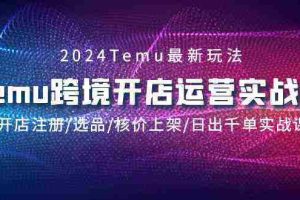 （9208期）2024Temu跨境开店运营实战课，开店注册/选品/核价上架/日出千单实战课