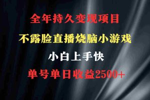 （9168期）2024年 最优项目，烧脑小游戏不露脸直播  小白上手快 无门槛 一天收益2500+