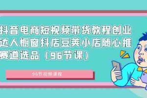 （8788期）抖音电商短视频带货教程创业达人橱窗抖店豆荚小店随心推赛道选品（96节课）