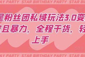 明星粉丝团私域玩法3.0变现稳定且暴力，全程干货，轻松上手【揭秘】