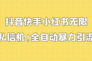 抖音快手小红书无限私信机，全自动暴力引流！