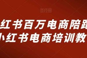 小红书百万电商陪跑，小红书电商培训教程