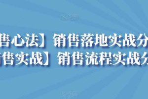 【销售心法】销售落地实战分享+【销售实战】销售流程实战分享