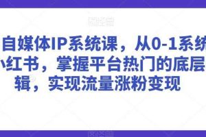 美学自媒体IP系统课，从0-1系统学习小红书，掌握平台热门的底层逻辑，实现流量涨粉变现