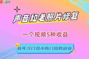 声音和老照片修复，一个视频5种收益，新年冷门且小有门槛的副业【揭秘】