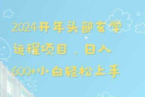 2024开年头部玄学运程项目，日入600+小白轻松上手【揭秘】