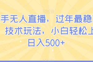 快手无人直播，过年最稳项目，技术玩法，小白轻松上手日入500+【揭秘】