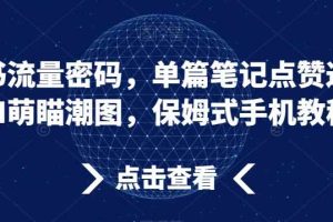 小红书流量密码，单篇笔记点赞过万，AI萌瞄潮图，保姆式手机教程【揭秘】