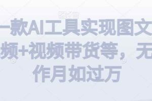 利用一款AI工具实现图文带货+中视频+视频带货等，无脑操作月如过万【揭秘】