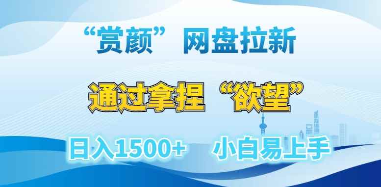 “赏颜”网盘拉新赛道，通过拿捏“欲望”日入1500+，小白易上手【揭秘】