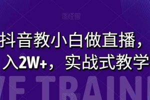 在抖音教小白做直播，月入2W+，实战式教学【揭秘】