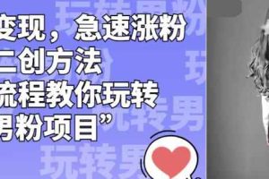 男粉变现，急速涨粉独家二创方法，全套流程教你玩转“男粉项目”【揭秘】