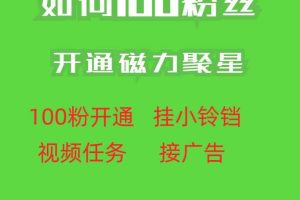最新外面收费398的快手100粉开通磁力聚星方法操作简单秒开