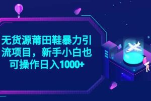 2023无货源莆田鞋暴力引流项目，新手小白也可实操日入1000+【揭秘】
