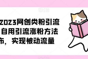 ​小淘2023网创类粉引流术，自用引流涨粉方法发布，实现被动流量