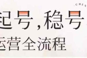 婉婉-起号稳号运营全流程，解决从小白到进阶所有运营知识，帮助解决账号所有运营难题