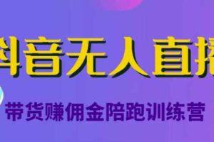 抖音无人直播带货赚佣金陪跑训练营，从0开始看完就能实操，日赚5000元（价值6980元）