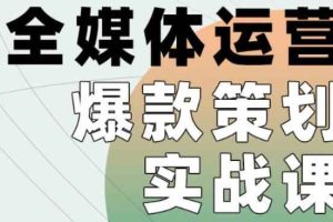全媒体运营爆款策划实战课，全案例手把手带练，能陪你一起跑的策划私教课