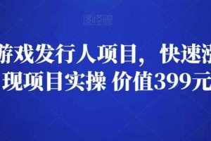彬哥游戏发行人项目，快速涨粉与变现项目实操 价值399元