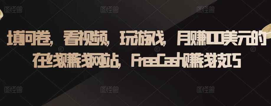 填问卷，看视频，玩游戏，月赚100美元的在线赚钱网站，FreeCash赚钱技巧