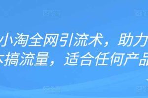2022年小淘全网引流术，助力零成本搞流量，适合任何产品