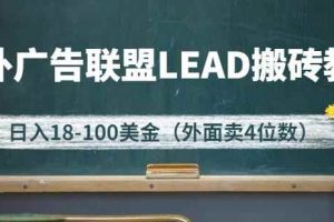 外面卖4位数的国外广告联盟LEAD搬砖教程，日入18-100美金（教程+软件）
