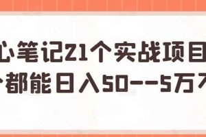 三心笔记21个实战项目，每个都能日入50–5万不等