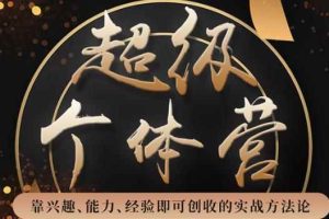 超级个体营：解锁个人“优势”，实现个人品牌持续变现（视频课-无水印）