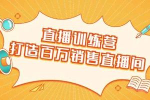 直播训练营：打造百万销售直播间教会你如何直播带货，抓住直播大风口