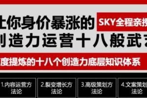 让你的身价暴涨的创造力运营十八般武艺，高度提炼的18个创造力底层知识体系