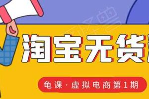 龟课淘宝虚拟无货源电商线上第1期：批量操作月收几万，实现躺赚