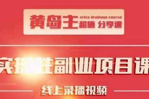 黄岛主实操性小红书副业项目，教你快速起号并出号，万粉单价1000左右！