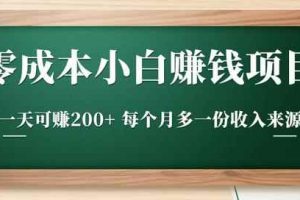 零成本小白赚钱实操项目，一天可赚200+每个月多一份收入来源