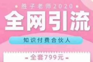 胜子老师全网引流知识付费合伙人,多种引流渠道【视频课程】