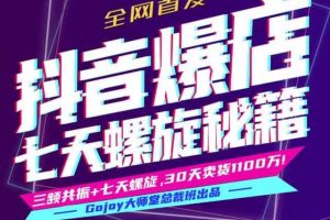 抖音爆店七天螺旋秘籍进阶课4期:七天螺旋底层原理+24小时直播手机玩法+投产比