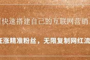如何快速搭建自己的互联网营销系统，疯狂涨精准粉丝，无限复制网红流量