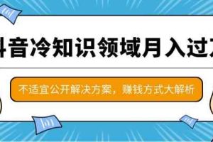 抖音冷知识领域月入过万项目，不适宜公开解决方案 ，抖音赚钱方式大解析