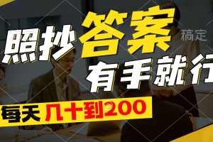 (11273期)照抄答案,有手就行,每天几十到200
