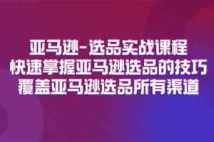 亚马逊选品实战课程，快速掌握亚马逊选品的技巧，覆盖亚马逊选品所有渠道