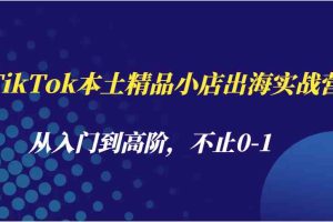 TikTok本土精品小店出海实战营，从入门到高阶，不止0-1