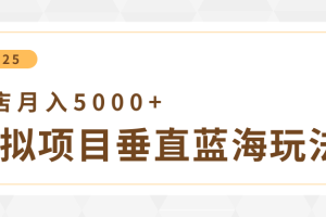 4月虚拟项目垂直玩法,冷门爆品+垂直蓝海,单店月入5000+