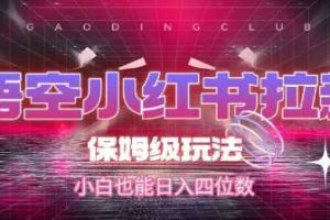 悟空小红书拉新,保姆级玩法,小白也能日入四位数