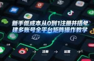 新手低成本从0到1注册并搭建多账号全平台矩阵操作教学,手机号-邮箱-IP-工具