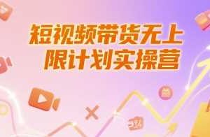 短视频带货无上限计划实操营，新人短视频带货工具流养号破播文案运营篇课程