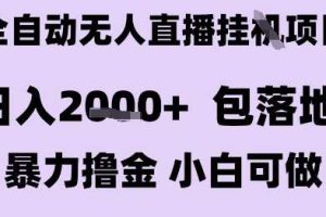 最新全自动抖音无人直播挂G项目，日入2k+ 包落地暴力撸金，小白可做【揭秘】