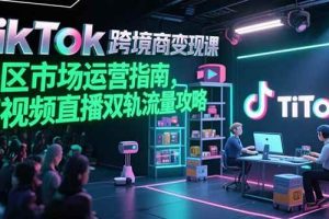 （15344期）TikTok跨境电商变现课，美区市场运营指南，短视频直播双轨流量攻略