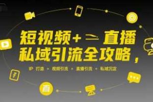短视频+直播私域引流全攻略，IP打造 +视频引流 +直播引流 +私域沉淀