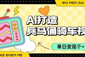 用AI打造兵马俑骑单车视频，单日变现1k+，轻松收割百万播放