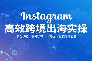Instagram高效跨境出海实操：平台认知、账号运营、内容优化及变现模式等